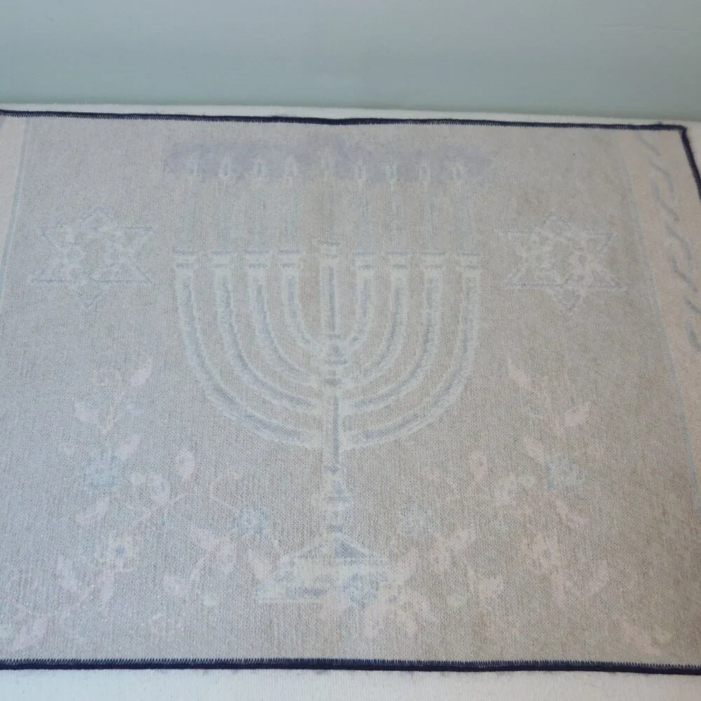 Hanukkah Menorah Star‎ of David Needlepoint Placemat Celebration Candles Festive